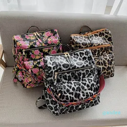 PU Guitar Strap Backpack Leopard Faux Leather Shoulder Backpacks Cow Print Girl School Bag DOM1494