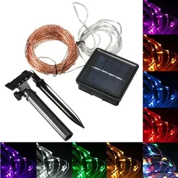 15m 150 conduzido LED Solar Copper Wire String Fairy Light Christmas Party Decor - RGB