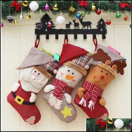 Decorations Festive Supplies & Garden Creative Stocking Santa Claus Snowman Christmas Tree Ornaments Sock Home Party Decoration Children Can