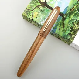 نافورة أقلام M6 الخشب الطبيعي القلم اليدوية كاملة خشبية جميلة إيريديوم غرامة 0.5 ملليمتر الأزياء الكتابة هدية الحبر