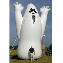 Fantasma di Halloween gonfiabile bianco gigante da 5 m fuori dal personaggio spaventoso all'aperto per la decorazione del festival