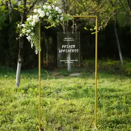 Party Decoration Custom Mori Rural Outdoor Wedding Artificial Flower Arangement Square Arch Tło stojak