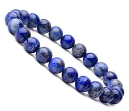 8mm naturliga lapis lazuli ädelsten läka energi energi pärlor elastiskt stretchbart armband