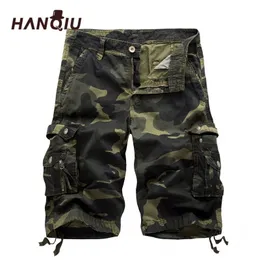 Militar Camo Carga Shorts verão moda camuflagem multi-bolso homme exército casual bermudas masculina 210714