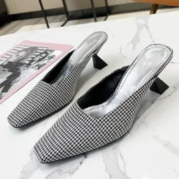 Women Sandals Ladies Elegant Sexy Genuine Leather Solid Shoes Pointed-toe Kitten Heel Luxuery Brand Designershoes