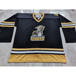 001Custom homens juventude mulheres vintage johnstown chefs 1995-96 hockey jersey tamanho s-5xl