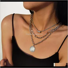 Chains Necklaces & Pendants Gothic Mti Layer Cross Pendant Choker Statement Punk Chain Necklace Collier Women Jewelry Drop Delivery 2021 Eix