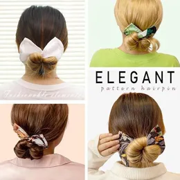 Kvinnor knutna Deft Bun Print Hårband Rope Headband Summer Hairpin Braider Makers Fashion Fabric Braiding Tool Gratis DHL J052