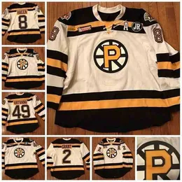 Vin40vintage Providence Bruins 게임 착용 Jerseys 8 Chris Breen 2 Alex Grant 49 Frank Vatrano 2015-16 Hockey Jersey Custom Number and Name