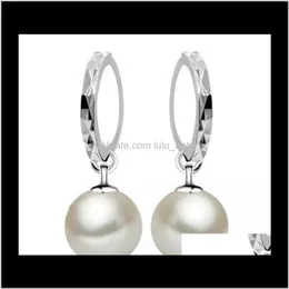 Stud Jewelry Drop Delivery 2021 S925 Sier Buckle Female 10Mm Shell Pearl Flower Earrings Ear Ring Vezsd