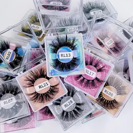 False Eyelashes Dramatic 25mm Faux Mink 3D/5D Wispy Package Box Bulk Wholesale Makeup Set Fluffy Volume Beauty Reusable Lashes Vendor