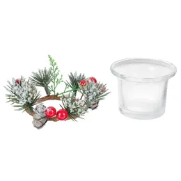 Candle Holders 1 Set Xmas Wreath Holder Christmas Ring Desktop Accent