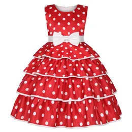 Girl's Dresses Flower Girl Dress Polka Dot Puffy Cake Christmas Princess Vestido Navidad Niña Halloween Costume For Kids Evening Dr