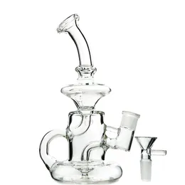 Klein Water Pipes Tornado Recycler Waterpipe Clear Fooths Glass Bongs 14mm Kobiece Jubin Bong Z Banger Palenie Olejek Dab Rigs