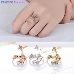 Snowflake Ringar Fashion Entangled Fingers Design Finest Zirconia för kvinnor Justerbara öppna ringar Smycken 2022 G1125