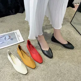 Top Quality Women's Casual Flats Bailarinas Luxury Brand Shoes Woman Square Toe Ballet Female Boat Shoes Slip-on Maternity Loafers Feminino