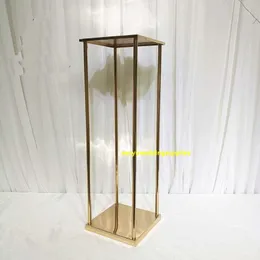 Party Decoration 12pcs 70cmtall)Square Wedding Metal Gold Color Flower Vase Column Stand For Centerpiece Senyu2222