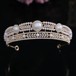 Haarspangen Haarspangen Barock Gold Silber Farbe Tiaras und Kronen für Hochzeit Braut Party Kristall Perlen Diademe Strass Kopfschmuck