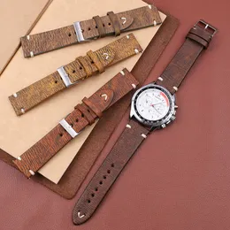 High Quality Retro Genuine Leather Watchband 18mm 20mm 22mm 24mm Stianless Steel Pin Buckle Watch Strap Band Belts Replacement H0915