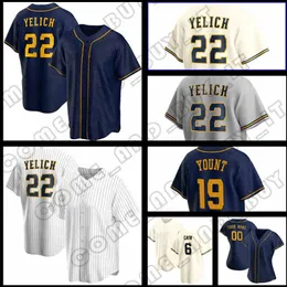 2022 Custom 22 Christian Yelich Jersey ADAMES 53 Brandon Woodruff Baseball 71 Josh Hader Lorenzo Cain Ryan Braun Justin Smoak Eric Thames Milwaukee Lorenzo Cain Uomo