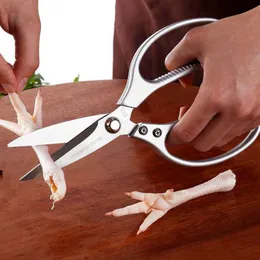 Aluminum Alloy Kitchen Scissors, Strong All Steel Chicken Bone Multifunctional Household Stainless Scissors
