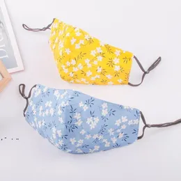Flower Cotton Mask Washable Three-layer Print Dust-proof Hanging Ear Type Small Floral Adult Masks Colorful Lightweight Breathable LLF12069