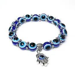 New Fashion Turkey Acrylic Religious Charms Beaded Evil Blue Eyes Bead Bangles Jewelry Bracelet