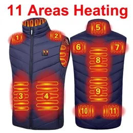 Inverno 11 Aree Gilet mimetico riscaldato Uomo Mantieni caldo Gilet USB Riscaldamento elettrico Giacca Gilet termico Caccia Gilet esterno 211217