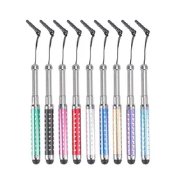 Flexible Crystal Stylus Capacitive Touch Pens for Iphone for Ipad mini Air Samsung Galaxy Note4 S8 S9 S10 Retractable with Dust Plugs