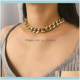 Chokers Necklaces & Pendants Jewelrypunk Chunky Heavy Thick Chain Choker Necklace For Women Vintage Statement Geometric Chocker Collar Fashi