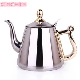 Xinchen aço inoxidável bule de chá de indução fogão especial gongfu casa plana com filtro 1200ml 210813