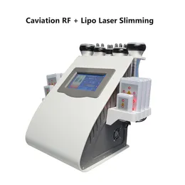 Kavitation RF Slimming Machine till salu Ultraljud Fett Burning Radio Frekvens Hud Åtdragning Laser Lösning Liposion System