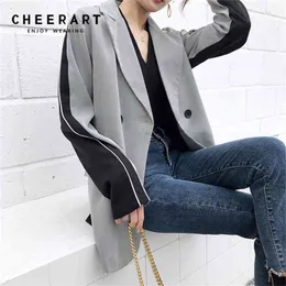 Blazer casual da donna Patchwork Spring Suit Jacket Blaser Coat Office Lady Femme 210427