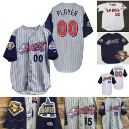 2001 California Angel 100 Seasons Maglie Shohei Ohtani Mike Trout Mo Vaughn Tim Salmon Skaggs Albert Pujols Maglia da baseball retrò Troy Glaus