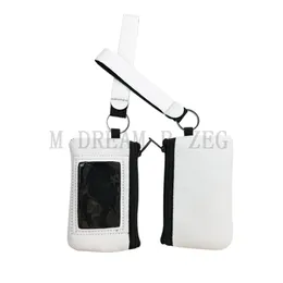 Sublimação de cartão de crédito em branco titular de festa de festa de festa de fósforo térmico transferência térmica impressão de neoprene bolsa com bolsas de carteiras de pulseira de corda