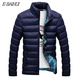 E-Baihui Vinterjacka Män 2021 Fashion Stand Collar Male Parka Mens Solid Tjocka Jackor och Coats Man Parkas G0211