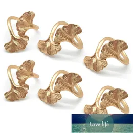 Ginkgo Leaf Pierścionki serwetki, metalowe uchwyty na przyjęcie weselne i codzienne użytkowanie, uzupełnienie Twojego obiadu Decor Rings Cena fabryczna Ekspert Quality Quality Najnowsze styl