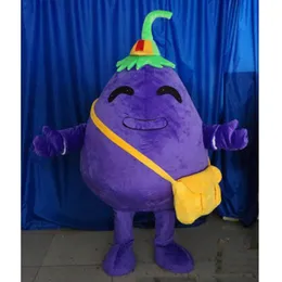 Halloween Purple Eggplant Mascot Costume Top Quality Cartoon vegetable theme character Carnival Unisex Adults Size Christmas Birthday Party Fancy Outfit