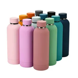 17oz 500ml Flask Sports Water Cup Bottle Double Walled Stainless Steel Vacuum Insulated Mugs Travel Thermos Custom Matte Colors FY4607