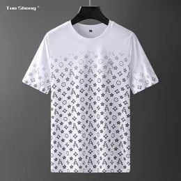 2021 Polka Dot Baskılı T Shirt Erkekler Yaz Giysileri Moda Streetwear Merserize Pamuk Ince O Boyun Kısa Kollu Rahat T-shirt X0726