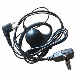 10X D Kształt 2 Pin Hak Earpiece Słuchawki Słuchawki W / PTT MIC dla Motorola Walkie Talkie Radio RDU-2020 RDU-2028D RDU-4100 RDU-4160