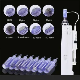 Mesotherapy Meso Gun Derma Pen Microneedle 안티 에이징 페이셜 스킨 케어 주름 제거를위한 10pcs 교체 마이크로 바늘 카트리지 팁