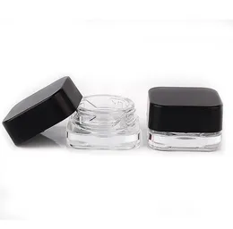 Clear 5g 9g Cosmetic Jar Food Grade 5ml 9ml Glass Bottles Dab Container Square Extract Concentrate Wax Cube Bottle SN2334