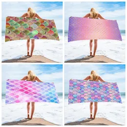 Mermaid Beach Ręcznik Norące Wymienne Ręczniki kąpielowe Nadmorskie Weź na wakacje Kerchief Superfine Fiber Sandbeach Spódnica WMQ909