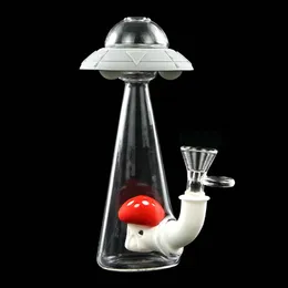 Glas vattenrör ufo elektrisk dab oljeplatta rökning vax brännare hookah pipe matkvalitet tobak cigarett bong rök tillbehör