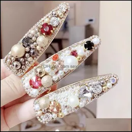 Клипы для волос Barrettes Ювелирные изделия S1382 Fashion Colorf Beads Barrette Clip BB Женские девочки.