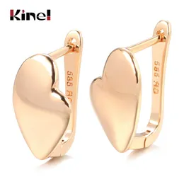 Dingle ljuskrona kinel mode glansiga örhängen 585 rosguld enkelt hjärta för kvinnor hög kvalitet dagliga fina smycken