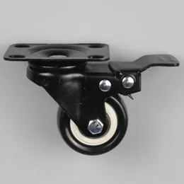 Möbler 2 tums hjul Mute Wear Resisting Universal Wheel Black Rubber Caster Wheels Truckle Trundle Commercial