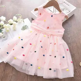 Summer Kid Clothes Princess Dress Children Polka Dot Mesh es For Girls Party Girl Costume 210528