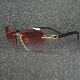2022 Fabryka Hurtownie Nowy Czerwony Vintage Jagged Krawędź C Deco Eyewear Czarny Buffalo Horn Car Driving Glasses Okulary Odcienie dla kobiet